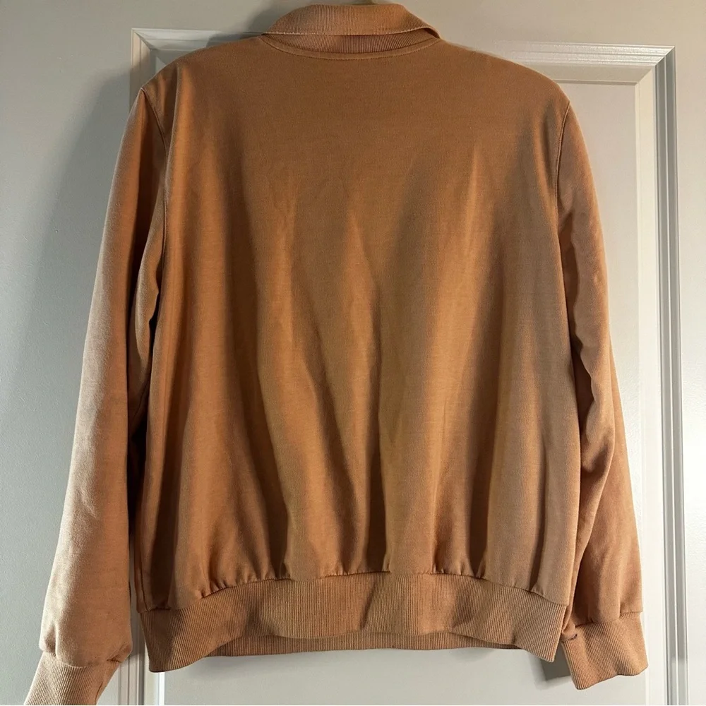 Alfred Dunner Embroidered Patchwork Sweatshirt Polo Medium Peach Floral - Picture 11 of 15